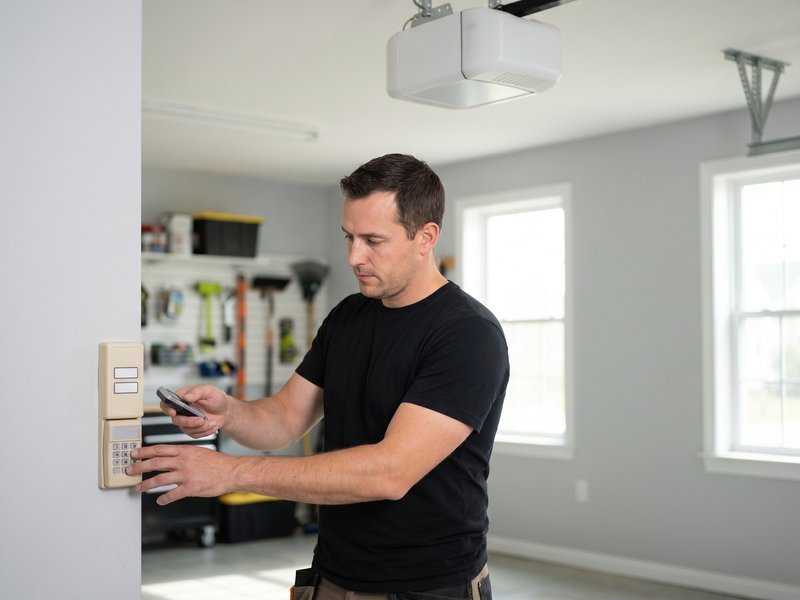 Garage Door Opener Installation work on a garage door